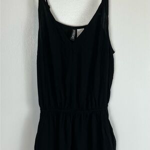 Casual black romper with spaghetti straps